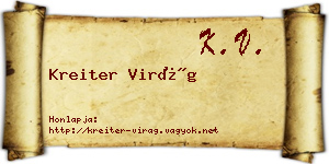 Kreiter Virág névjegykártya